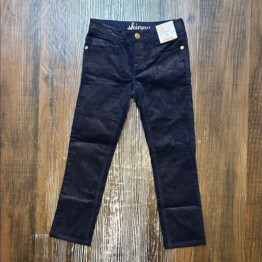 Gymboree Navy Skinny Pants with Gold Accents